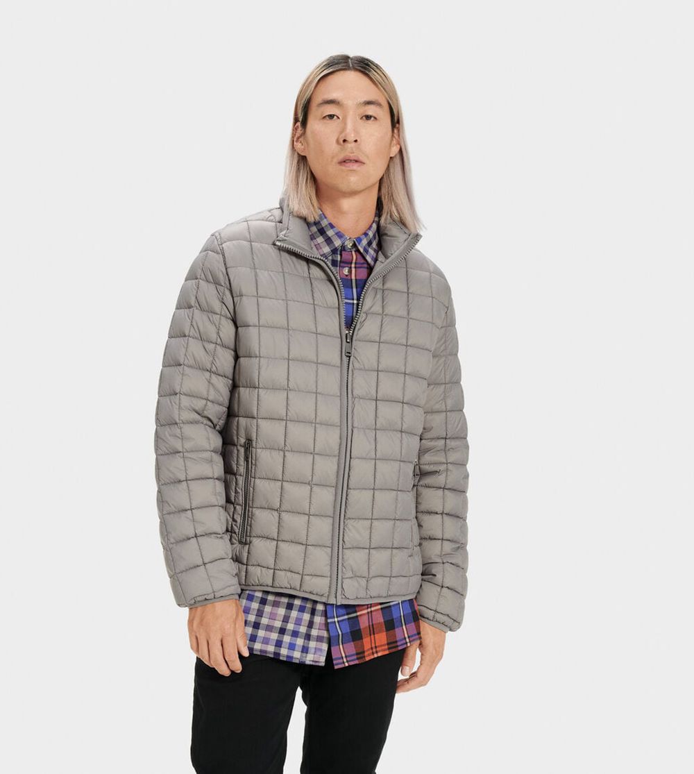 Ugg Jacket Mens - Ugg Joel Packable Quilted Steel Gray - 420RWLTZI